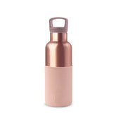 Rose gold and pink water bottle on a white background