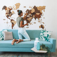 Bundle: Map, Flags Pins, Travel box